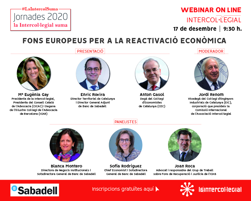 Webinar ON-LINE Intercol·legial: Fons Europeus per a la reactivació econòmica