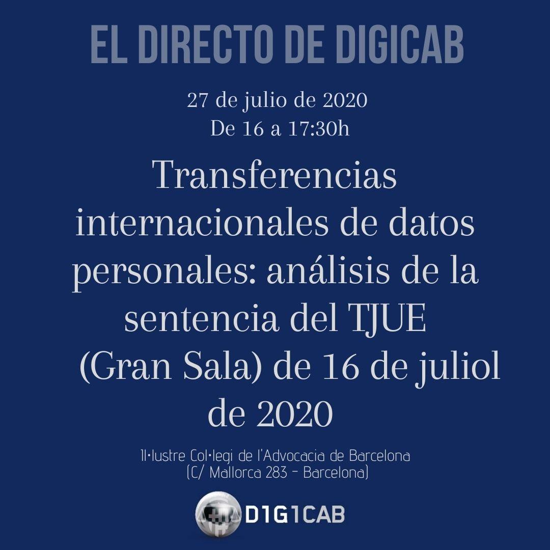 EL DIRECTO DE DIGICAB: 'Transferencias internacionales de datos